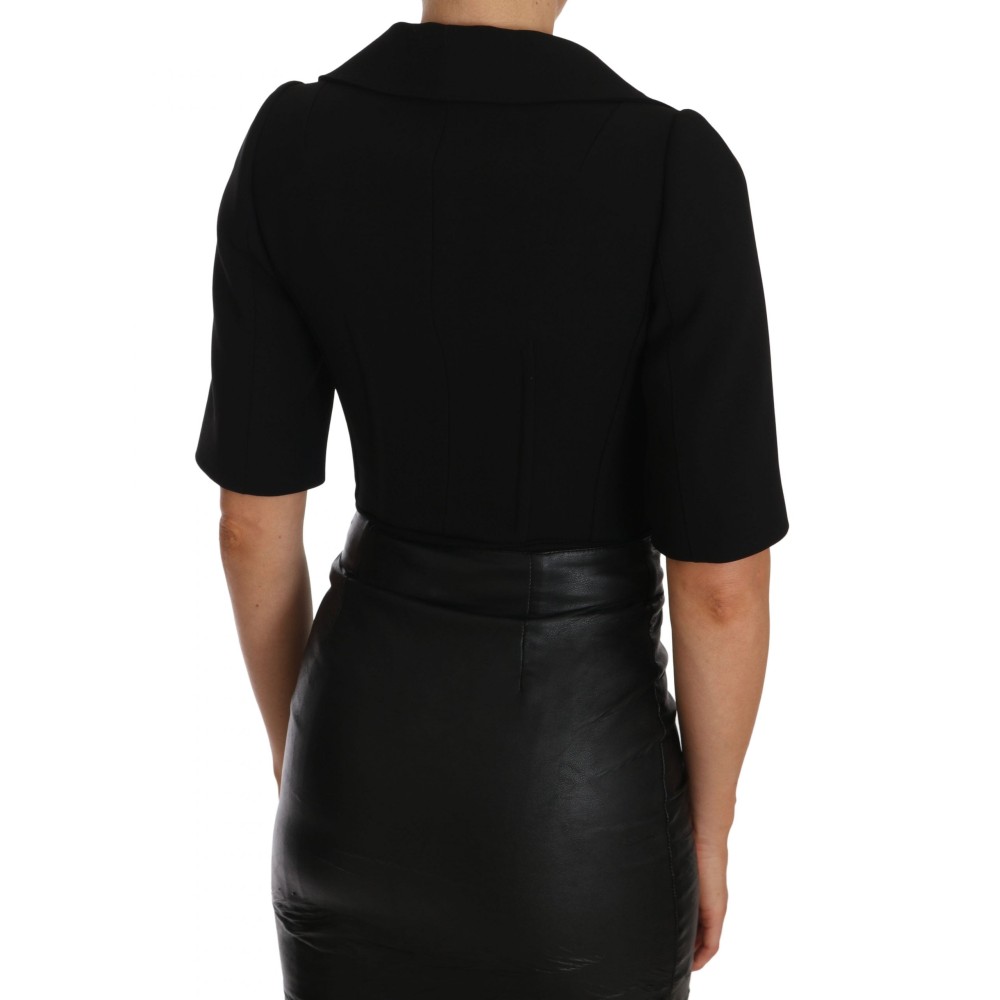 Dolce & Gabbana Eleganter Schwarzer Kurzblazer aus Wolle