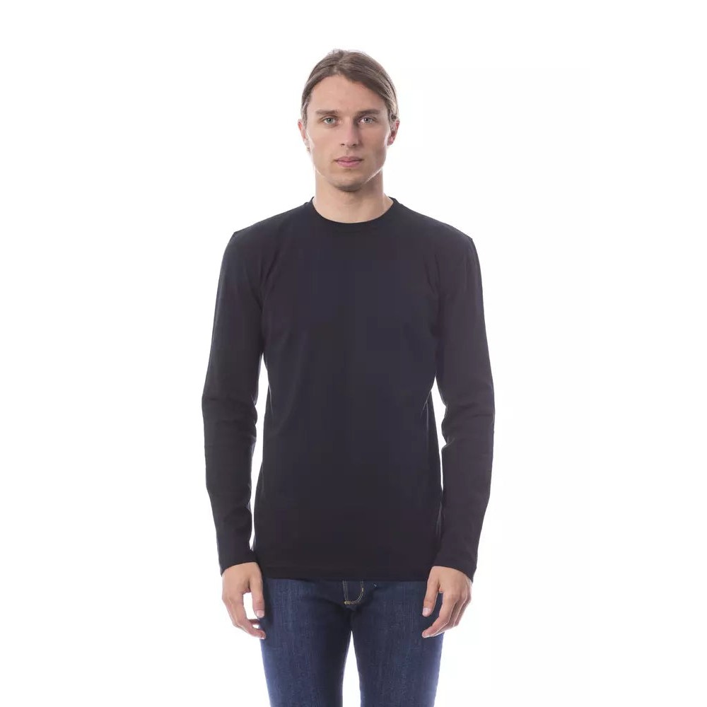Verri Schwarzes Baumwoll-T-Shirt mit langen Ärmeln für Männer