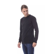 Verri Schwarzes Baumwoll-T-Shirt mit langen Ärmeln für Männer