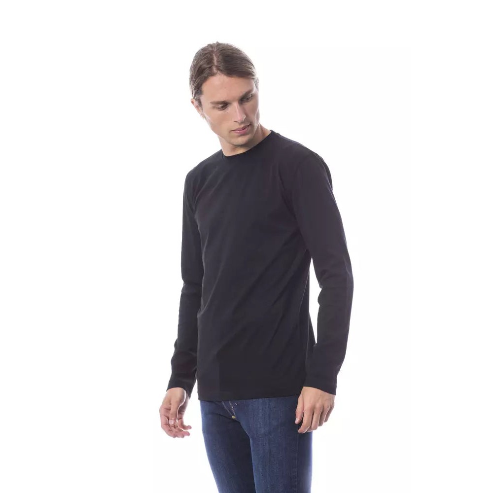 Verri Schwarzes Baumwoll-T-Shirt mit langen Ärmeln für Männer