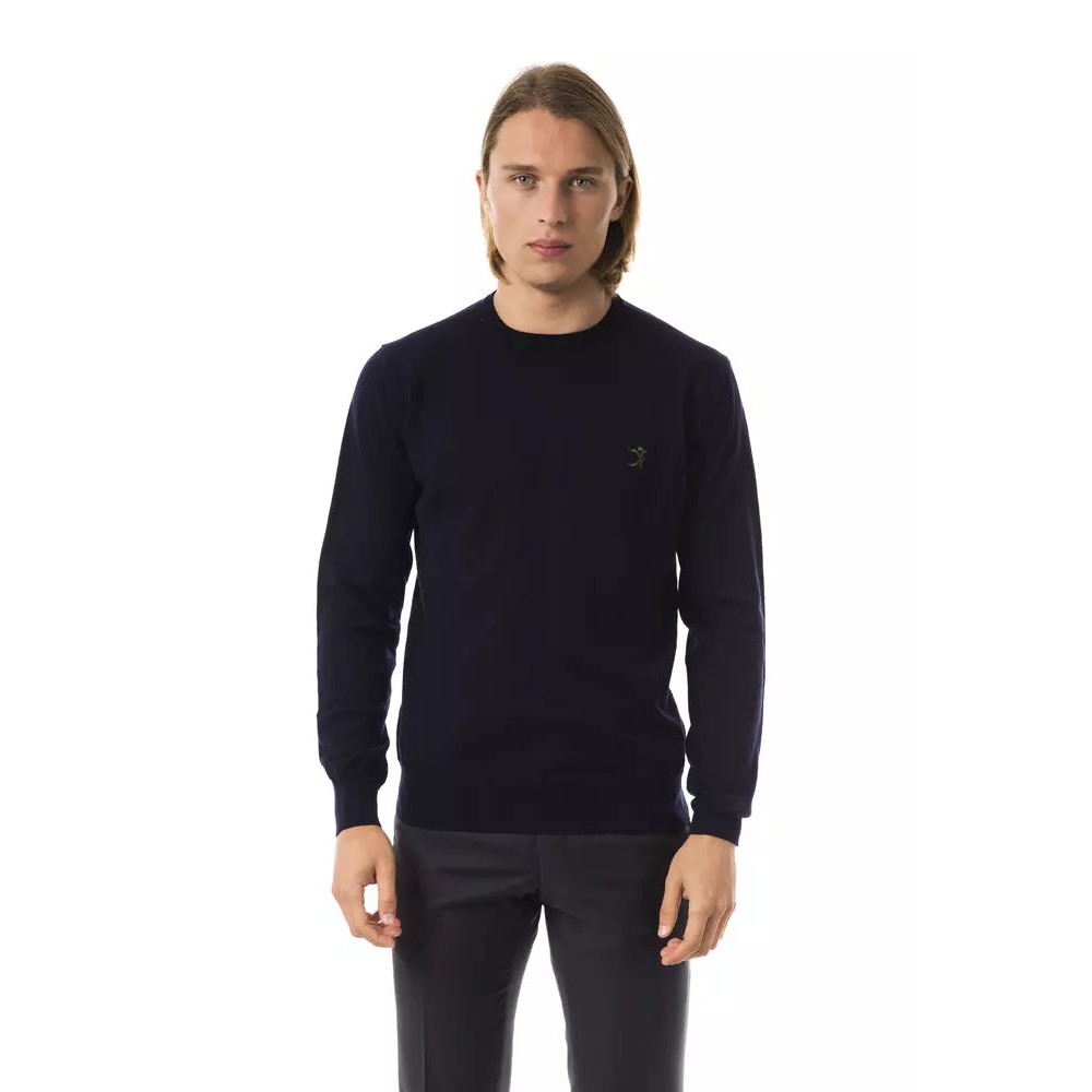 Uominitaliani Blauer Pullover aus Merinowolle für Männer