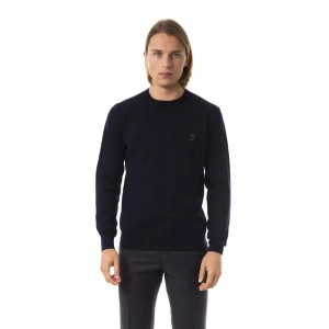 Uominitaliani Blauer Pullover aus Merinowolle für Männer