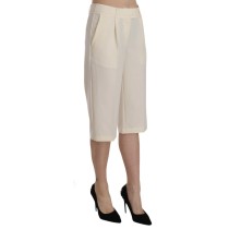 Silvian Heach Elegante Straight Cropped Pants in Creme