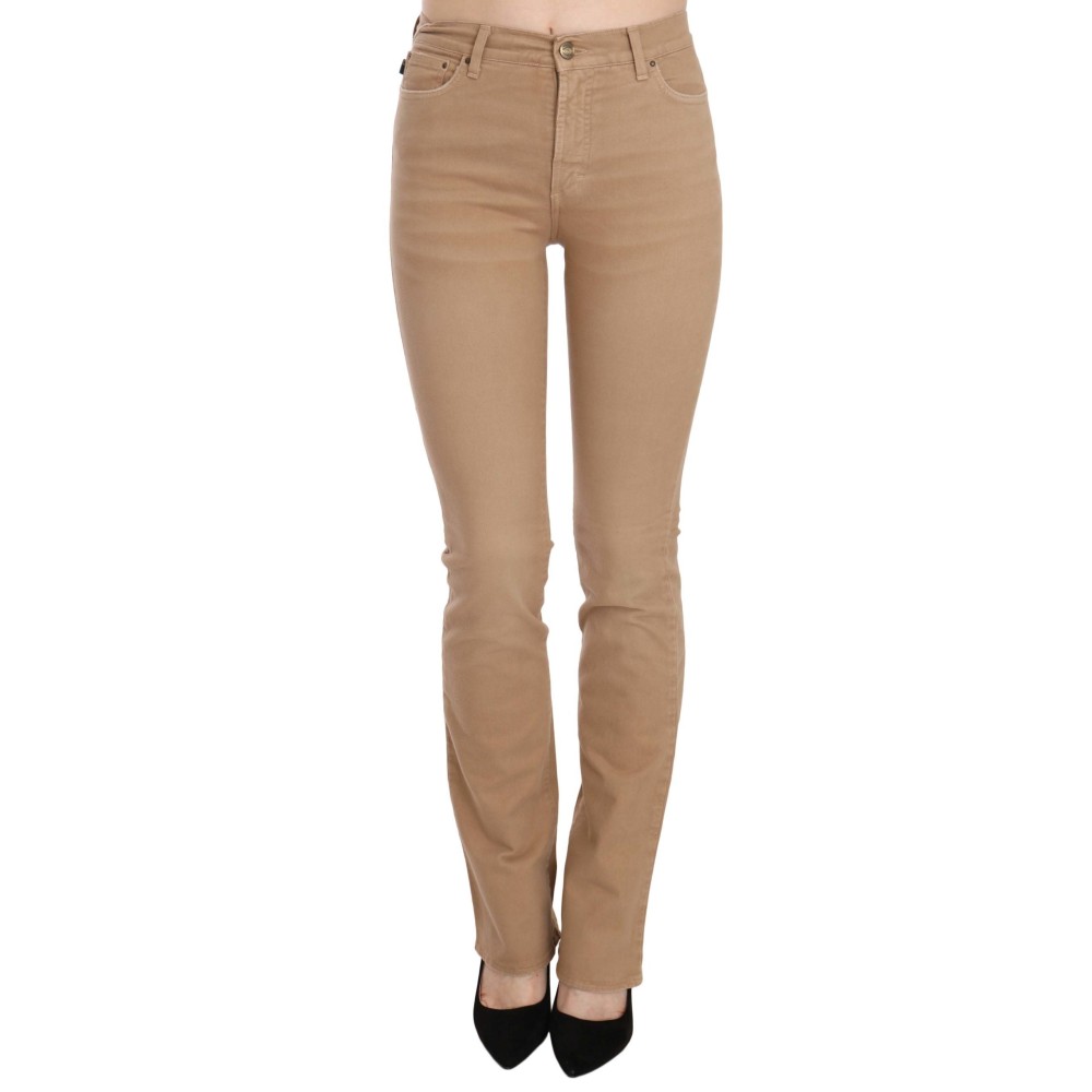 Just Cavalli Schicke braune Skinny-Hose mit mittlerer Taille