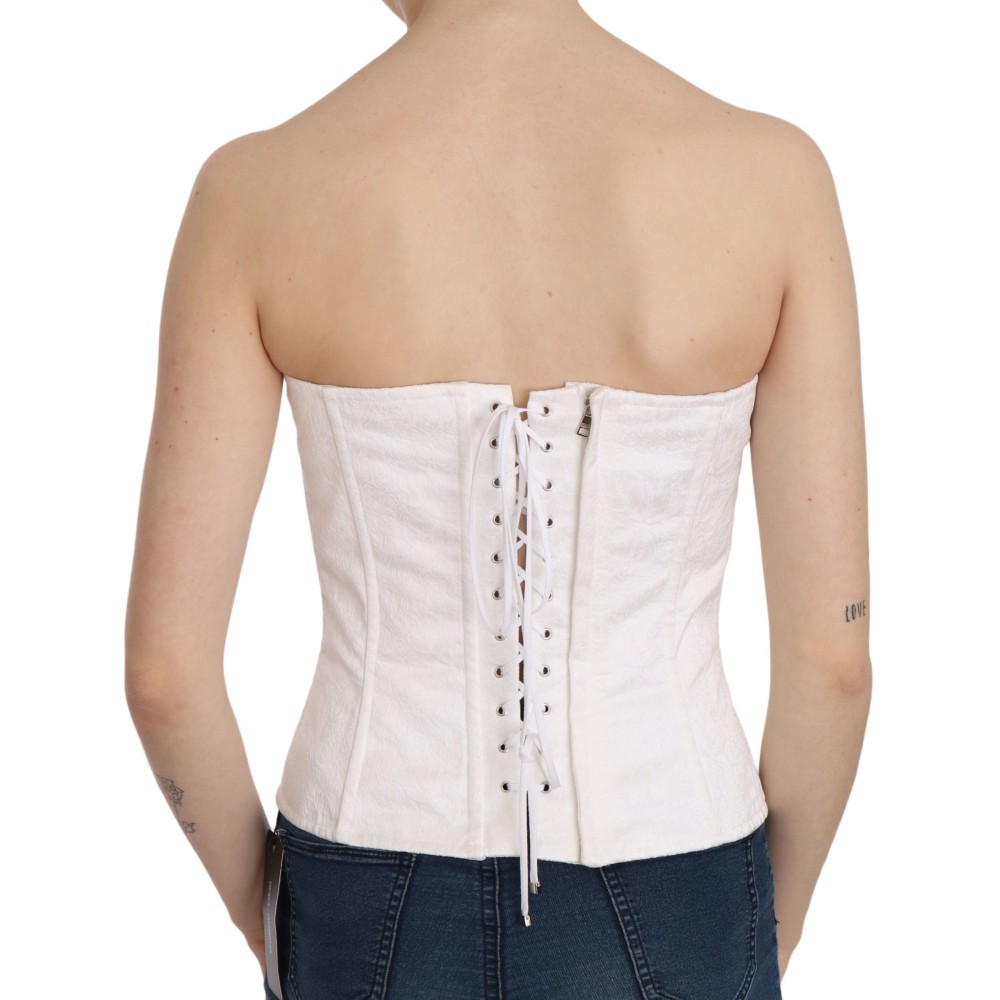 Dolce & Gabbana Elegantes weißes trägerloses Korsett-Top