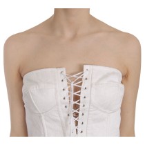 Dolce & Gabbana Elegantes weißes trägerloses Korsett-Top