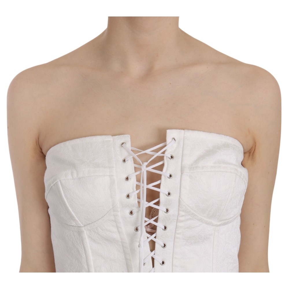 Dolce & Gabbana Elegantes weißes trägerloses Korsett-Top