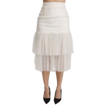Dolce & Gabbana Eleganter rosa Spitzenrock mit hoher Taille