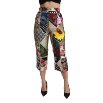 Dolce & Gabbana Elegante hochgeschnittene Hose aus Seidenmischung mit hoher Taille