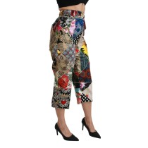 Dolce & Gabbana Elegante hochgeschnittene Hose aus Seidenmischung mit hoher Taille