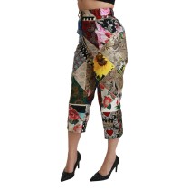 Dolce & Gabbana Elegante hochgeschnittene Hose aus Seidenmischung mit hoher Taille