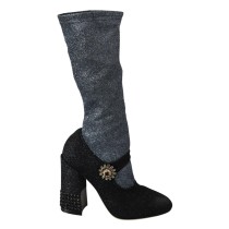 Dolce & Gabbana Glamouröse Booties mit Kristallverzierungen