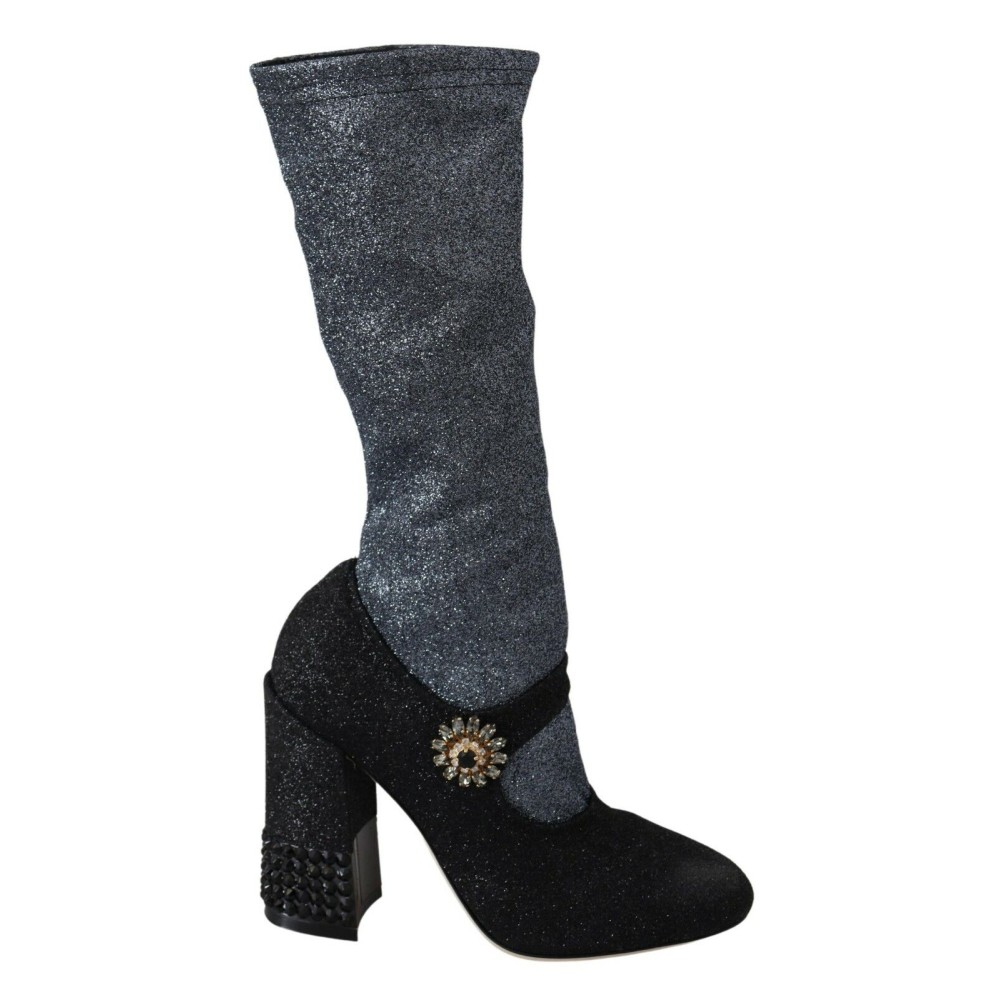 Dolce & Gabbana Glamouröse Booties mit Kristallverzierungen