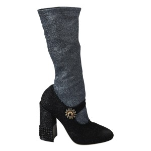 Dolce & Gabbana Glamouröse Booties mit Kristallverzierungen