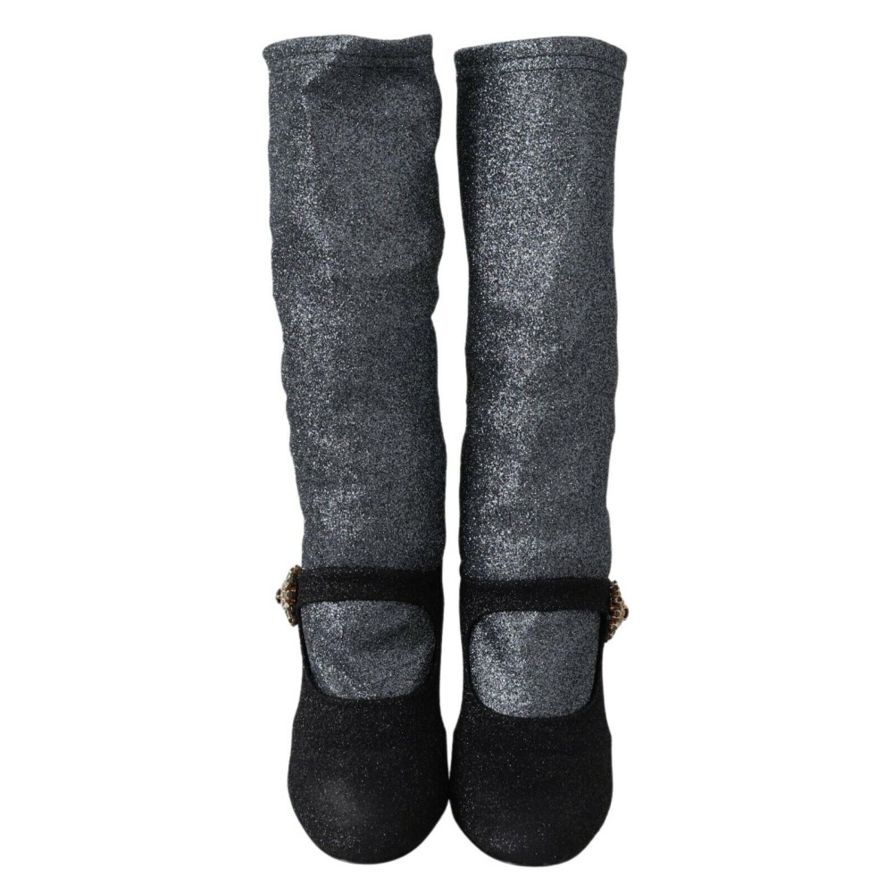 Dolce & Gabbana Glamouröse Booties mit Kristallverzierungen