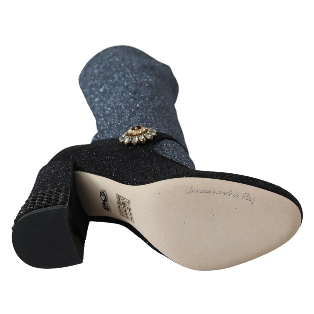 Dolce & Gabbana Glamouröse Booties mit Kristallverzierungen