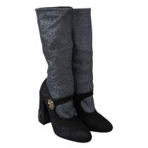 Dolce & Gabbana Glamouröse Booties mit Kristallverzierungen