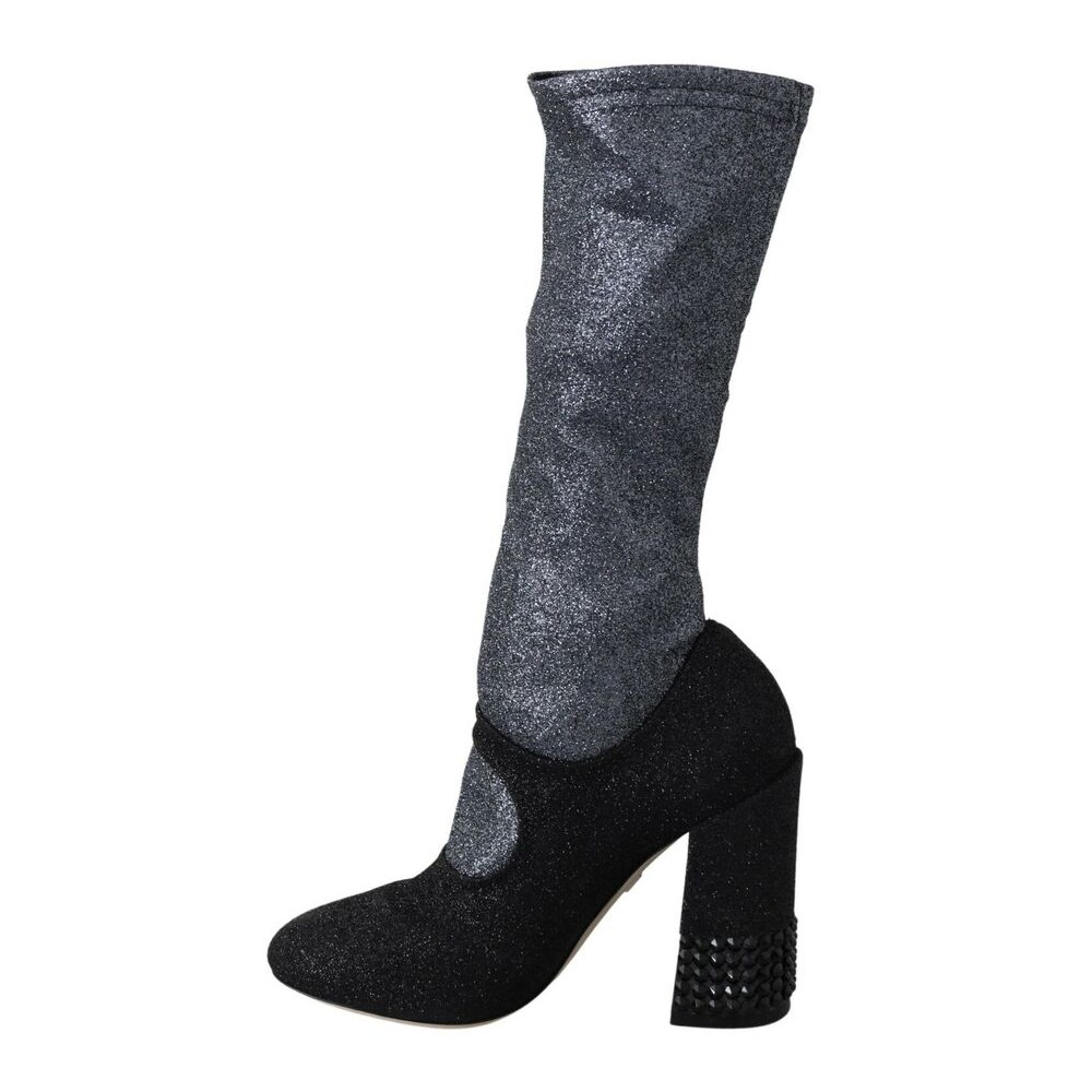 Dolce & Gabbana Glamouröse Booties mit Kristallverzierungen