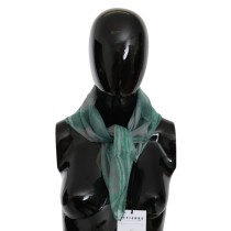 Costume National Elegantes grün bedrucktes Seidentuch