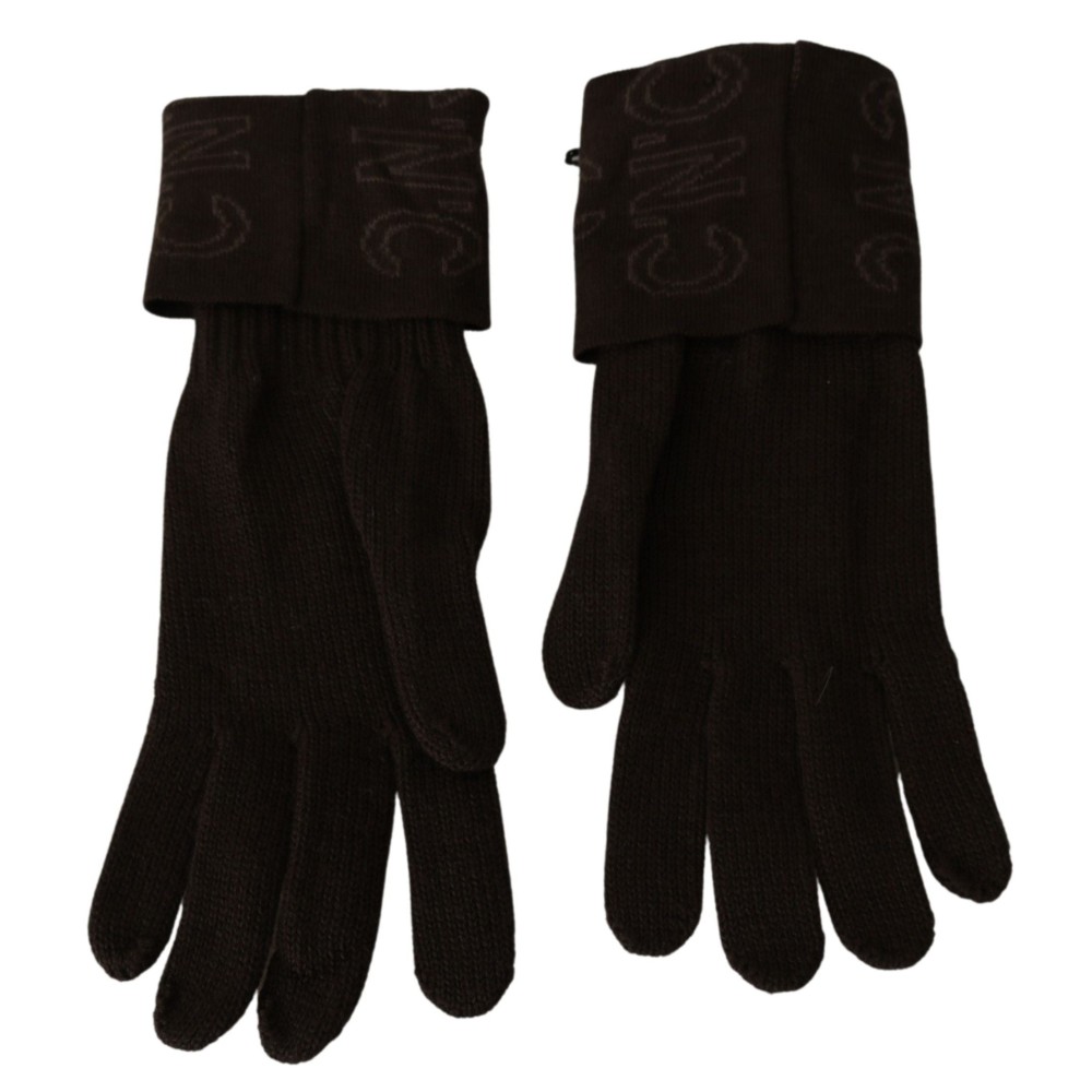 Costume National Elegante braune Strickhandschuhe