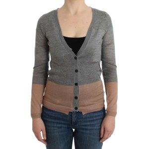 Costume National Elegante graue Strickjacke aus Acryl und Wolle