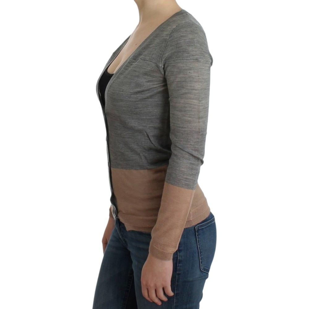 Costume National Elegante graue Strickjacke aus Acryl und Wolle