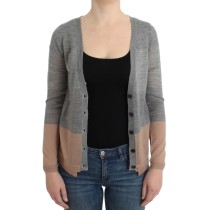 Costume National Elegante graue Strickjacke aus Acryl und Wolle