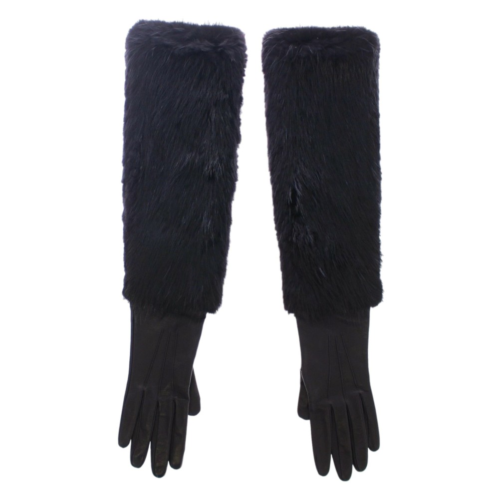 Dolce & Gabbana Elegante ellbogenlange Lederhandschuhe