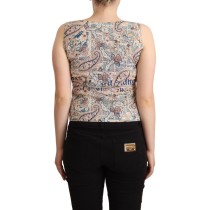 Dolce & Gabbana Elegantes Graues gestreiftes Wollkleid Weste