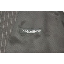 Dolce & Gabbana Elegantes Graues gestreiftes Wollkleid Weste