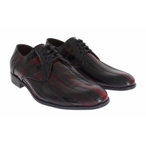 Dolce & Gabbana Elegante schwarz-bordeaux gestreifte Lederschuhe