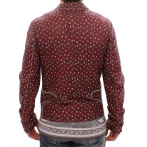 Dolce & Gabbana Exklusive Boxer Print Bordeaux Lederjacke