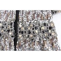 Dolce & Gabbana Silbernes kristallverziertes Etuikleid Masterpiece