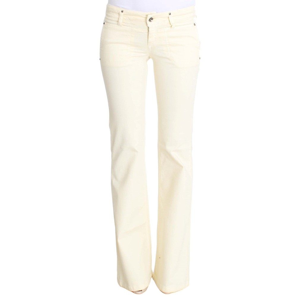 Costume National Schicke Off-White Flared Designer Jeans