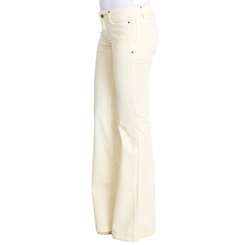 Costume National Schicke Off-White Flared Designer Jeans
