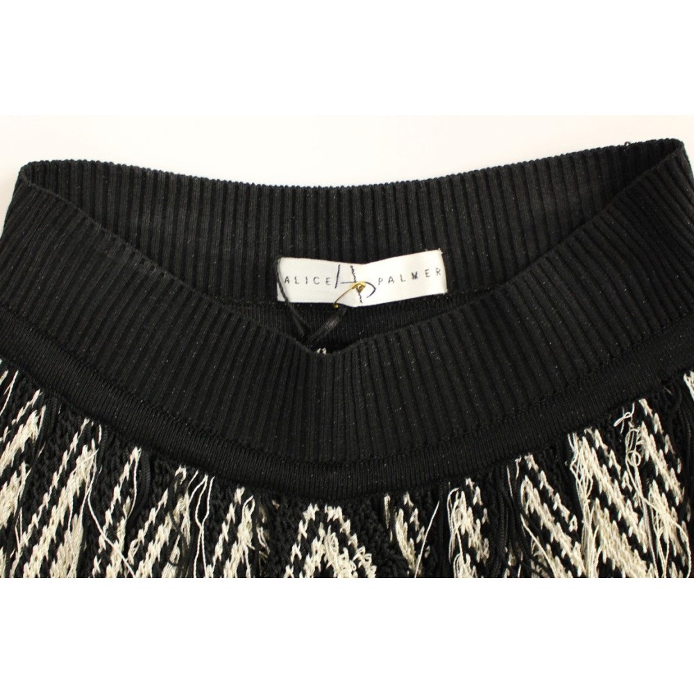 Alice Palmer Schicker schwarz-weißer Strickrock