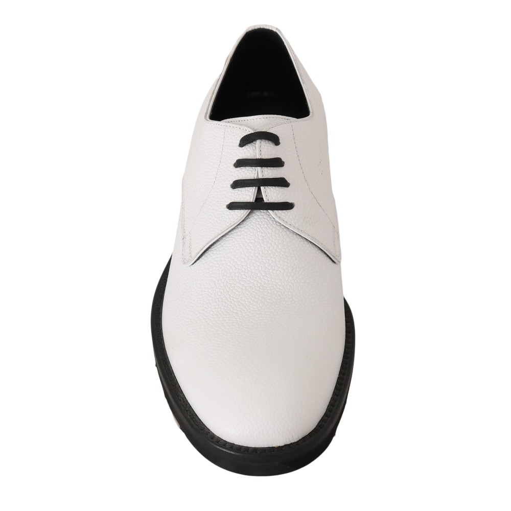 Dolce & Gabbana Elegante weiße formelle Lederschuhe