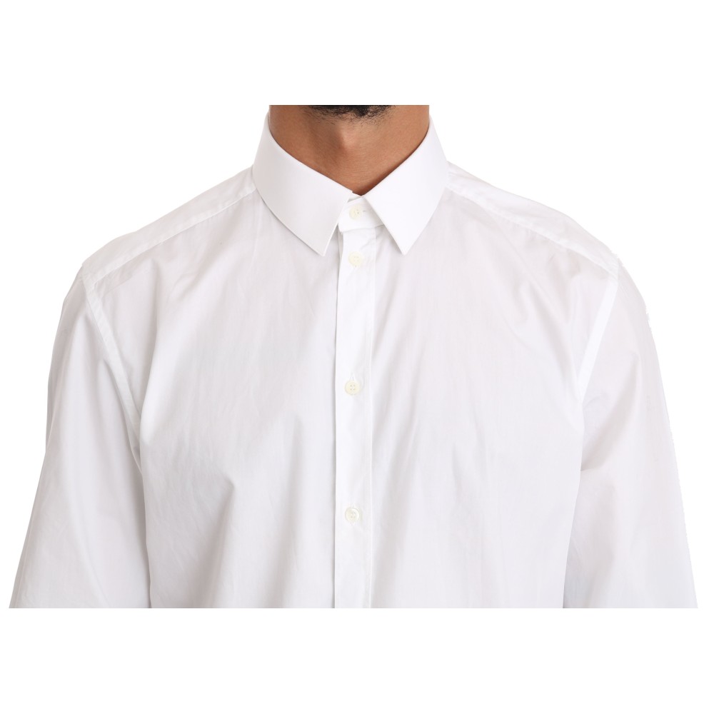 Dolce & Gabbana Elegantes Slim Fit Hemd in Reinweiß