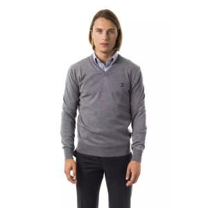 Uominitaliani Grauer Pullover aus Merinowolle für Männer