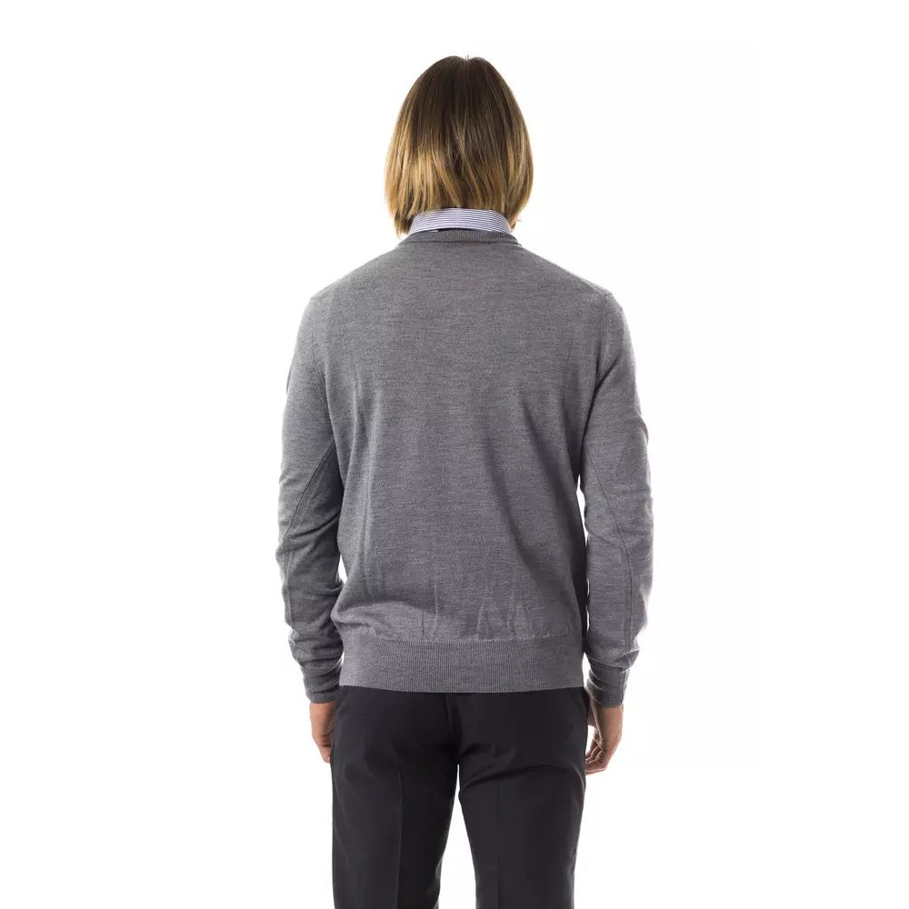 Uominitaliani Grauer Pullover aus Merinowolle für Männer