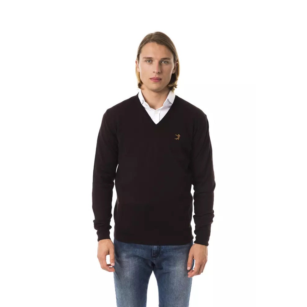 Uominitaliani Brauner Pullover aus Merinowolle für Männer