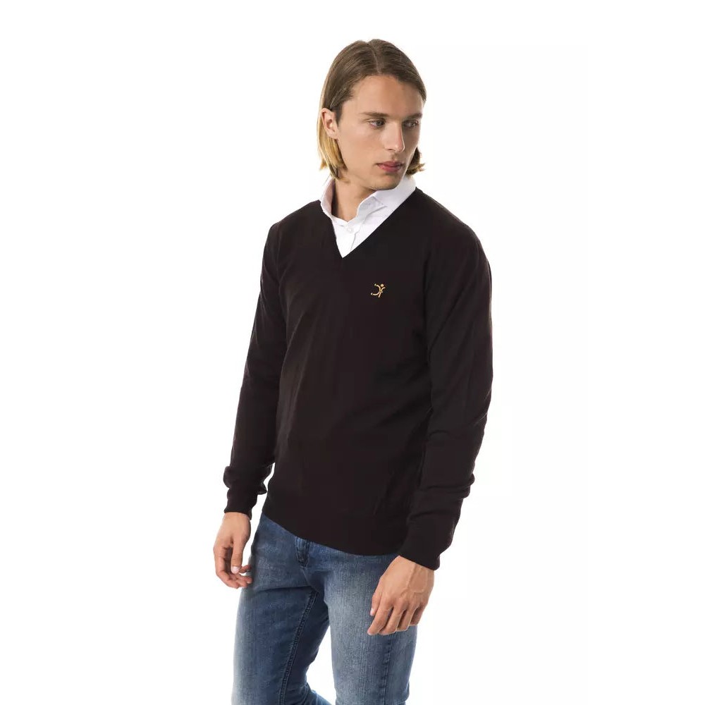 Uominitaliani Brauner Pullover aus Merinowolle für Männer