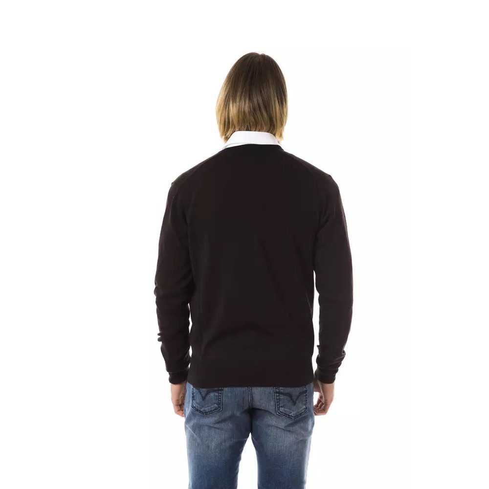 Uominitaliani Brauner Pullover aus Merinowolle für Männer
