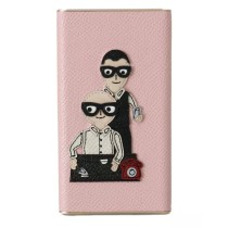 Dolce & Gabbana Schicke rosa Leder-Powerbank