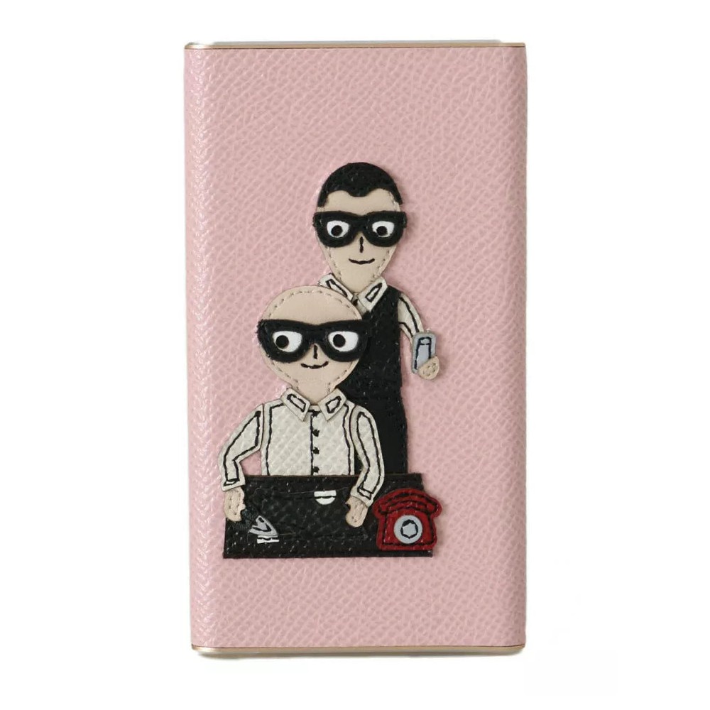 Dolce & Gabbana Schicke rosa Leder-Powerbank