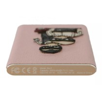 Dolce & Gabbana Schicke rosa Leder-Powerbank