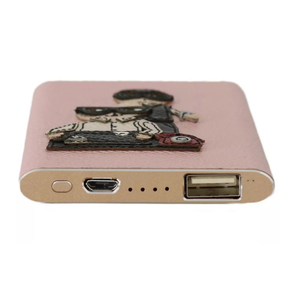 Dolce & Gabbana Schicke rosa Leder-Powerbank