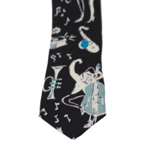 Dolce & Gabbana Elegante schwarze Seidenkrawatte mit Musikmuster