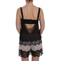 Dolce & Gabbana Elegantes Babydoll-Chemise aus floraler Spitze aus Seide