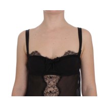 Dolce & Gabbana Elegantes Babydoll-Chemise aus floraler Spitze aus Seide